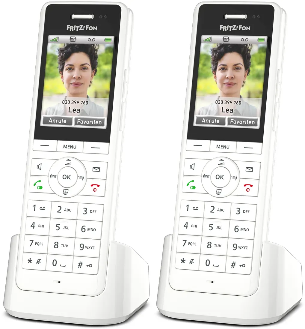 2er Pack FRITZ!Fon X6 Weiß Schnurloses Telefon mit Farbdisplay