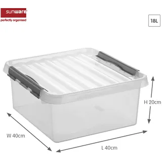 18L transparent metallfarbig 40 x 40 x 20 cm