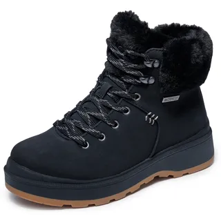 SKECHERS Park City Stiefelette, Schwarzes Duraleather-Kunstfell, 37 EU