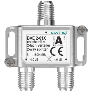 Axing BVE 2-01X 2-Fach Verteiler 4 dB 5-1800 MHz TV Data Internet Kabelfernsehen