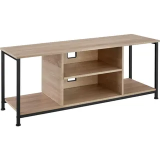 Tectake tectake® TV-Regal, Industrial Style, 4 offene Fächer, verstellbarer Einlegeboden und Kabelaussparungen, 120 x 40 x 50,5 cm,
