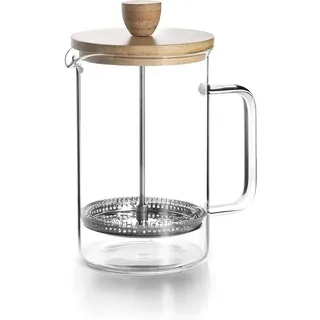 Glas-kaffeekanne Mit Holzdeckel, Borosilikatglas-kaffeekanne Mit Holzdeckel, Hitzebeständig Und Bruchsicher, Grüne Teekanne, 800 Ml
