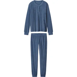 esmara® Damen Frottee-Pyjama (Blau, L(44/46))