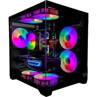 nca the pc store Gaming PC PHANTOM BLACK | NVIDIA RTX 3050 | 16GB RAM 240GB SSD | Intel 10 Core | RGB Lüfter mit Fernbedienung | Luftkühlung | WLAN | Windows 11