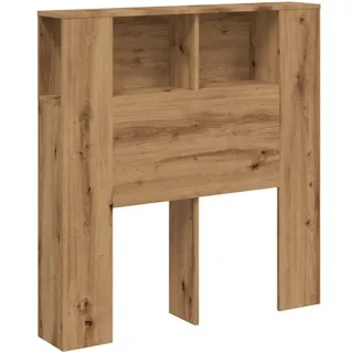 vidaXL Kopfteil mit Ablagen Artisan-Eiche 100x19x104,5cm Holzwerkstoff