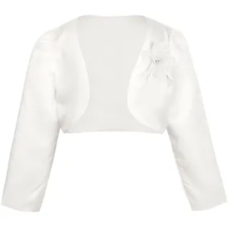 YiZYiF Baby Kinder Bolero Jacke Zum Festlich Hochzeit Mädchen Satin Schulterjacke Langarm Jäckchen Elfenbein/Weiß/Beige/Rosa Elfenbein 74-80 - 74-80