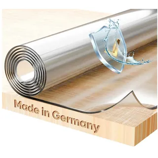 Beautex Tischdecke Glasklar Folie 2 mm + abgeschrägte Kante, transparente Tischdecke (1-tlg) Rund | 50 cm x 50 cm