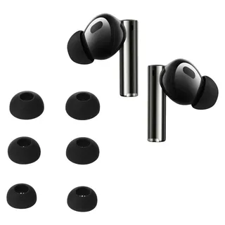 kwmobile 6x Silikonaufsätze für Xiaomi Realme Buds Air 5 Pro - Ersatz Ohrstöpsel in 3 Größen - Ear Tips für In-Ear Kopfhörer - Zubehör Ersatzpolster in Schwarz