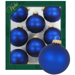 Krebs Glas Lauscha Satin-Königsblau Kugeln Uni