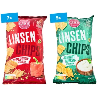 Clarkys Linsenchips 90 g, verschiedene Sorten, 12er Pack