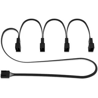 Arctic 4-Pin PWM Fan Splitter - PST Verteiler für 4 Gehäuselüfter, Fans, PWM-Sharing, Multi-Lüfter-Anschluss, Lüfterkabel, Verlängerungskabel, Splitter, Y, Adapter, PC