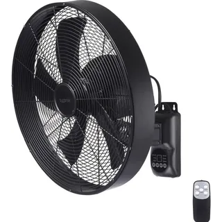 Sygonix SY-6661434 Wandventilator 50 W (Ø x H) 45 cm x 45.5 cm Schwarz mit Fernbedienung, Oszillierend, Timer, Schwenkbar