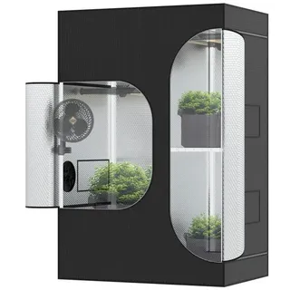 The Hookah The Grow Deluxe D600 Growzelt 90x60x135 cm - Indoor Anbauzelt 2-in-1 mit herausnehmbarer Wanne, hochreflektierendes Mylar licht- und wasserdicht