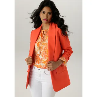 Aniston SELECTED Longblazer mit modischem Reverskragen und gerafften Ärmeln Gr. 46, orange, , 37668825-46