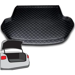 YJXFFC Auto Leder Kofferraummatten, für Hyundai Tucson 2021-2025 Cargo Teppich Kofferraumwanne Hohe Seite Schutzmatte Kofferraumwanne Kofferraum Schutzmatte.,A-Black