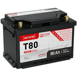 Accurat Lithium Versorgungs-Batterie 12V 80Ah LiFePO LFP Aufbaubatterie Solar