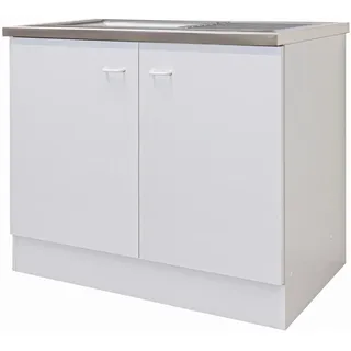 Flex-Well Unterschrank Spülenunterschrank 100 x 50 x 85 cm Weiß