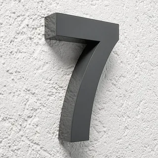 longlifeled gmbh 3D Hausnummer 7 Edelstahl anthrazit RAL7016 Schriftart Arial