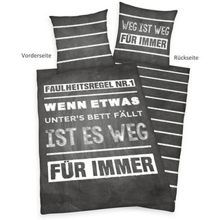 Young Collection Wendebettwäsche Faulheitseregel Nr.1 Baumwoll Renforcé Einzelbett, 2tlg.