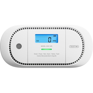 X-Sense Funkvernetzter CO Melder mit austauschbarer Batterie, Kohlenmonoxid Melder, LCD-Display und Spitzenwertspeicher, gemäß der Norm EN 50291, XC01-WR, 1 Stück
