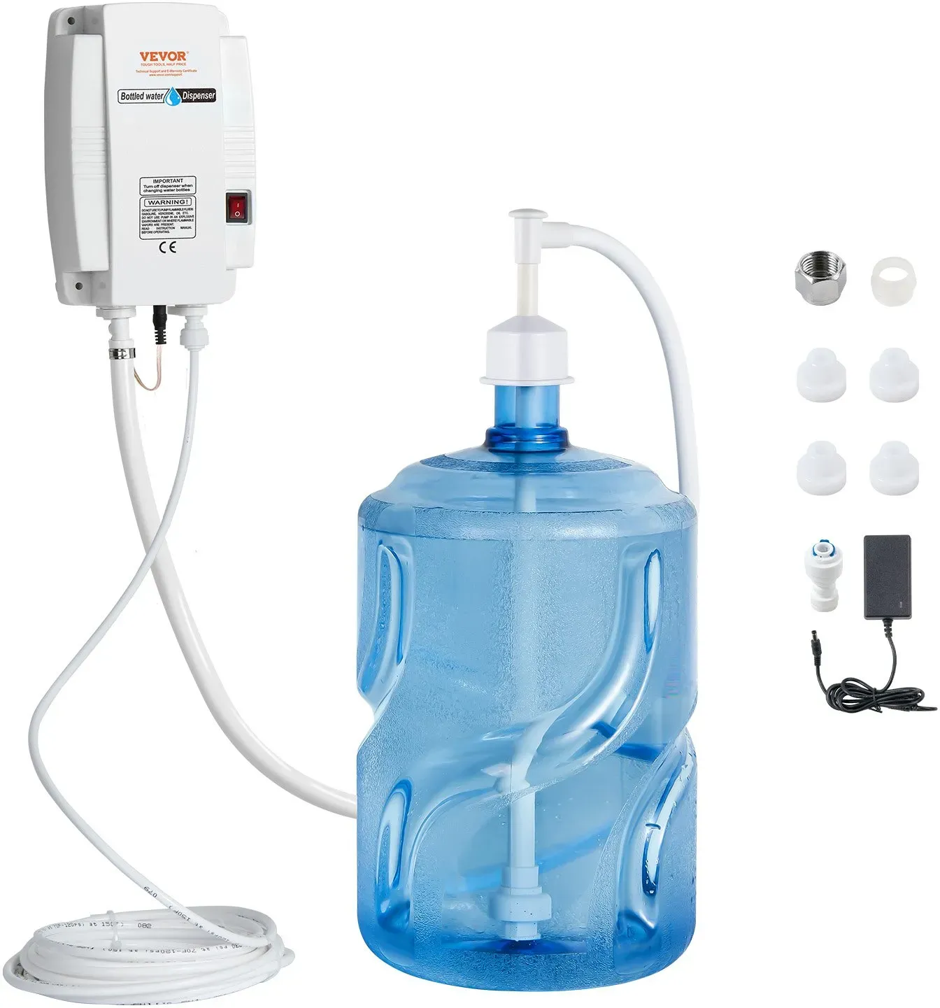 VEVOR Pumpsystem für Flaschenwasserspender 5 Gal Spendersystem, automatischer elektrischer Wasserspender, Wasserkrugpumpe mit Einzeleinlass, kompatibel mit Kaffee-/Teemaschinen, ohne Eimer