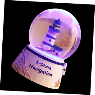 MAGICLULU Kristallkugel aus Harz Wetterbarometer Sturmglas Leuchtturm-Kristallkugel Ornament Bürodekoration Wohnkultur schöne Kristallkugelverzierung Tischhandwerk