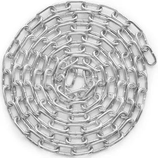 VEVOR Stahlkette Kohlenstoffstahl, 5mm x 3,04m, 498kg Tragfähigkeit, verzinkte Gliederkette mit zwei Schnellverbindern, Stahlkette für Hundekette, Hebe-Lastlager Kette zum Schleppen Aufhängen Camping