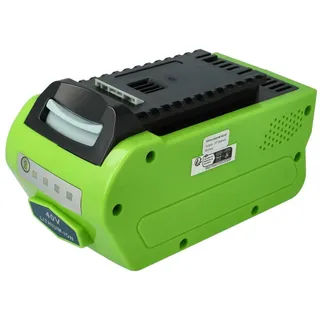 Extensilo Akku passend für Powerworks PD40CS40, P40GC, 40V-System Akku Akku Li-Ion 5000 mAh (40 V, 1 St), Leistungsfähiger Austausch-Akku für Rasenmäher, Wiederaufladbar grün|schwarz