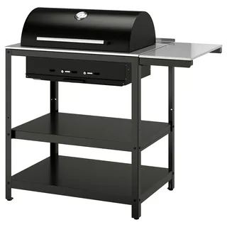 IKEA GRILLSKÄR Kohlegrill mit Beistelltisch Edelstahl/für draußen