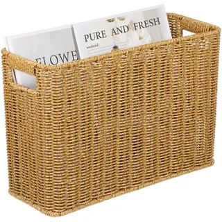 Zeitschriftenhalter Aus Korbgeflecht Zeitschriftenkorb Aus Zeitungsständer Aus Rattan Schmaler Weidenkorb Zeitungsaufbewahrungsbehälter Organizer Für Zuhause Büro