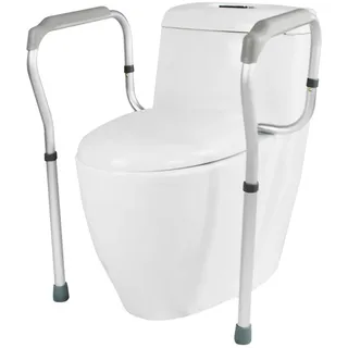 Toilette Aufstehhilfe WC Aufstehhilfe,CEIEVER Aufstehhilfe Toilette Höhenverstellbar Toilettensitzerhöhung Sicherheitsrahmen max 136kg Rutschfest WC Stützhilfe mit Armlehnen belastbar für Senioren