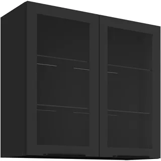 Küchen-Preisbombe Hängeschrank Glashängeschrank 80 x 0 x 0 cm Schwarz
