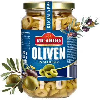 RICARDO Oliven grün in Scheiben 340g