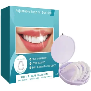 Veenorat Zähne, Veenora Clip-On Veneers, Verstellbare Snap-On Zahnabdeckungen, Veneers für natürliche Zähne, Clip-On Veneers oben und unten, Weiches Prothesen-Unterfütterungsset (1)