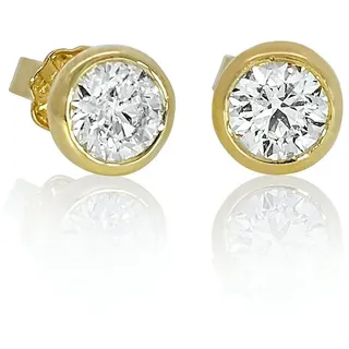 Webgoldschmied Paar Ohrstecker Damen Ohrstecker 750 Gold mit 2 Diamanten Brillanten 1,61 ct, Nicht im Photoshop bearbeitete Originalphotos