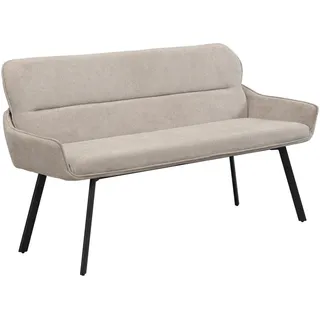 Mid.you Sitzbank, Taupe, Metall, Textil, 2-Sitzer, 140x90x62 cm, Stoffauswahl, mit Rückenlehne, in verschiedenen Größen erhältlich, Esszimmer, Bänke, Sitzbänke
