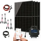 Balkonkraftwerk 1720W Komplettset mit 4 x 430W Bifazial Module Glas-Glas der Marke Sunova Solar, Steckdose, APsystems Wechselrichter, 5 Meter Schutzkontakt-, 4 x 2 Meter DC-Kabel, 2 x Adapter Paar ...