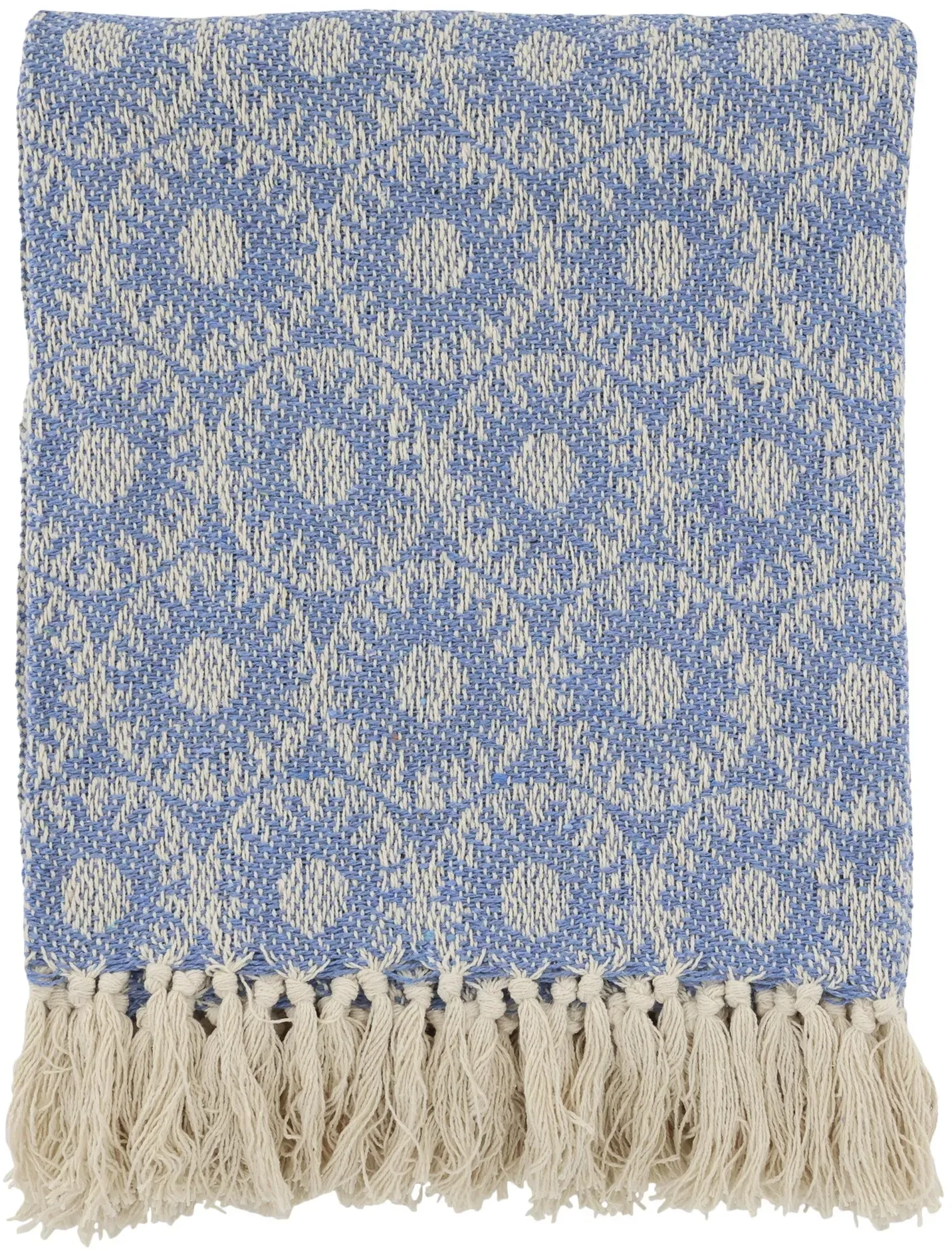 Chic Antique Aix Plaid aus Baumwolle und Garnüberschuss Kreismuster, L150/B130 cm ocean