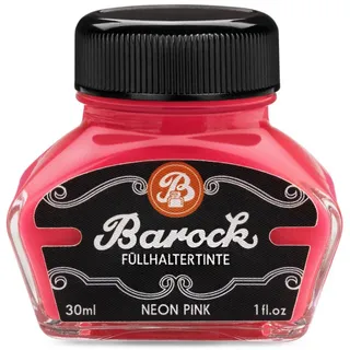 Barock Barock Füllhaltertinte zum Schreiben, Markieren Neon Pink, 30ml Tintenglas (Set, 1-tlg) rosa