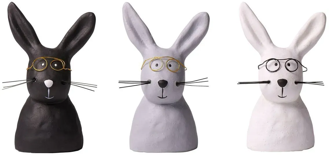 Nerdy Deko-Hase mit Brille S schwarz