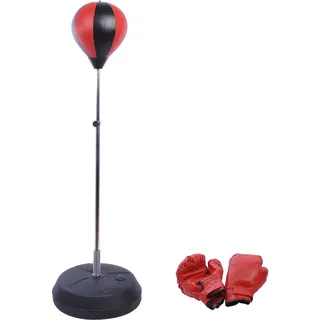 Homcom Punchingball Set Standbox Training Set höhenverstellbar Schwarz+Rot