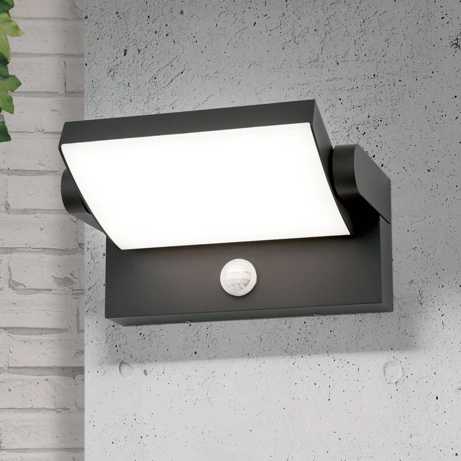 ORION LED Aussenwandleuchte mit Bewegungsmelder Ginger, schwarz, Aluminium, Modern, LED Wandleuchte außen - 16.7 cm - 21.2 cm - 10 cm