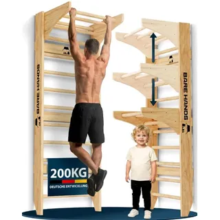 bare hands 3in1 Sprossenwand mit Klimmzugstange für dein Home G...