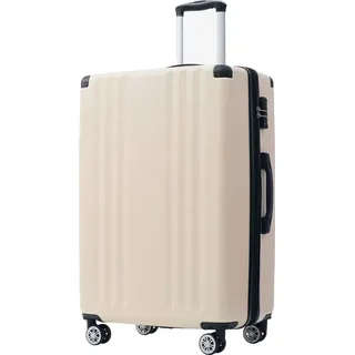 Flieks Trolley Reisekoffer Hartschalenkoffer mit Universalrad, Handgepäck Koffer mit TSA-Schloss, M, 37.5x22.5x56.5cm, Creme - Creme