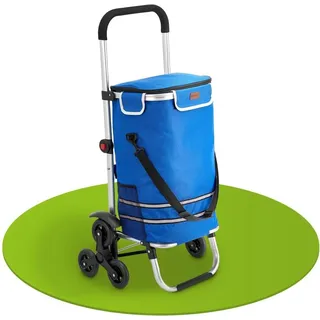 Juskys 3in1 Einkaufstrolley Dunkelblau