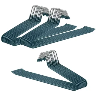 HEIYUET 30 Stück Hosenbügel Platzsparend, Grün Metall Hosenbügel mit Offenen Enden und rutschfest Beschichtung, Multifunktional Hosen Kleiderbügel für Jeans, Handtücher, Schals, 35x12,5cm