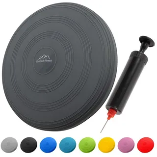 EVEREST Fitness Balance Kissen - Luftkissen mit 33 cm Durchmesser - Ballsitzkissen zur Stärkung der Balance - Orthopädisches Sitzkissen zur Linderung von Rückenschmerzen, Balance Pad – dunkelgrau