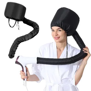 MIRKUZI Trockenhauben 1 Stück Schwarze Föhnhülle, Föhnaufsatz, Trockenhaube im Helmstil, Föhnhaube, Haartrockner mit Gummiband für Föhnhüllenaufsatz, Geeignet für Damen und Mädchen