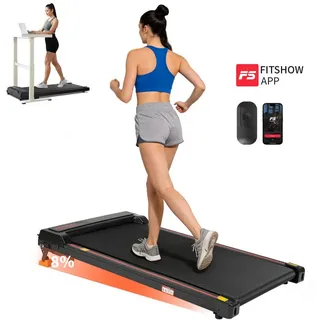 Vankel Laufband Kompaktes Laufband für Zuhause mit 100 x 40 cm Lauffläche (Fernbedienung), Walking Pad 1–6 km/h, 120 kg, unter Sofa verstaubar schwarz
