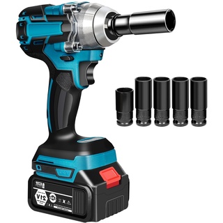 WOQLIBE Akku Schlagschrauber Set 1/2" 520Nm Ratschen Schrauber Kompatibel Impact Wrench für 18V Akkuschlagschrauber - Ohne Akku und Ladegerät